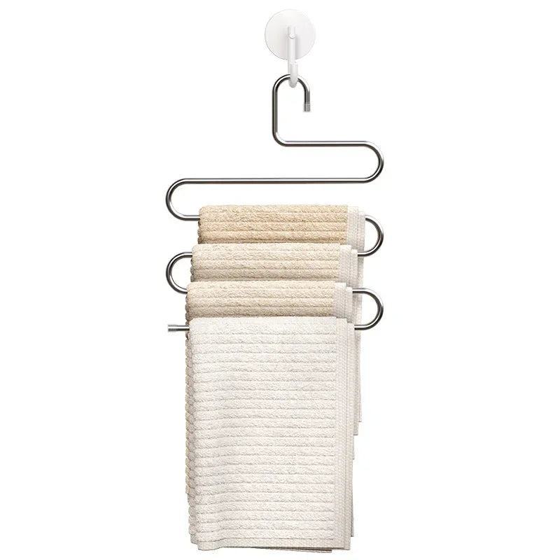 1PC Non-slip Pant Storage Rack Cloth Rack 5 Layers Multi-functional Clothes Hangers Multiple Functions for Hanging and Storage Peaceful Pleasures Health and Wellness