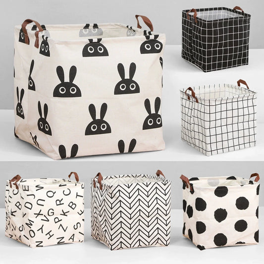 Foldable Cotton Linen Laundry Basket & Storage Organizer Bin Foldable Laundry Hamper Peaceful Pleasures Health and Wellness