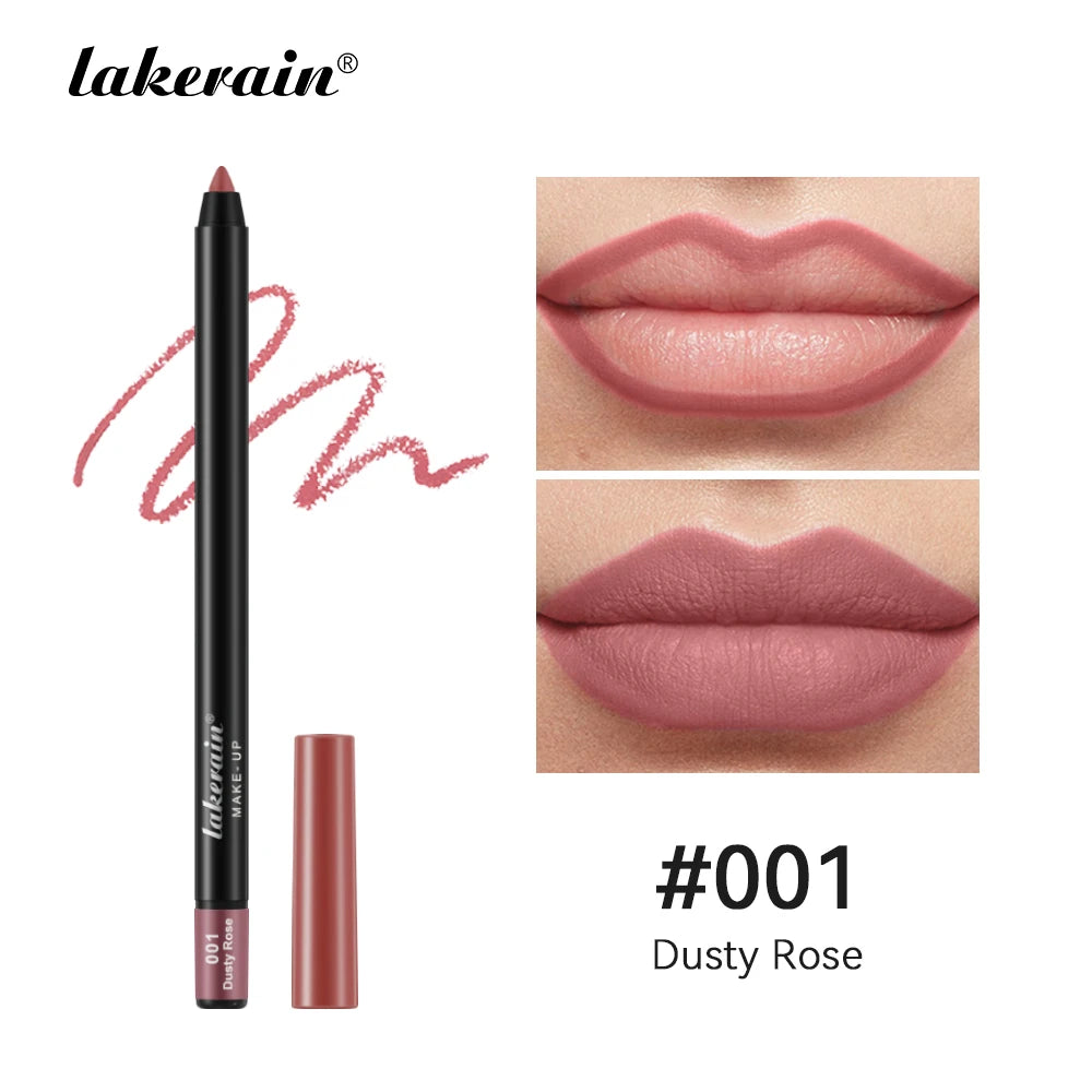 12 Colors Matte Lipliner Pencil Red Contour Tint Lipstick Waterproof Long Lasting Non-stick Cup Moisturising Lips Makeup Peaceful Pleasures Health and Wellness 1 Dusty Rose