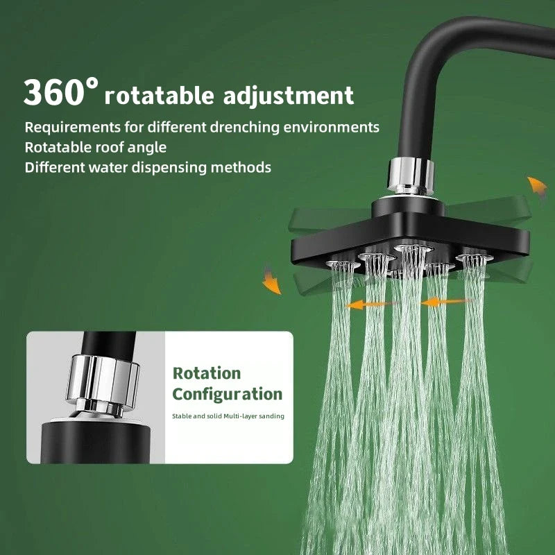 360° Square Rain Shower Head – Chrome, Water Saving, Easy Install