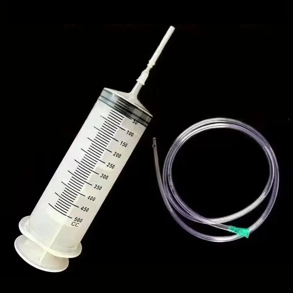 Manual Oil Fluid Extractor Syringe Pump with Hose – 500ml