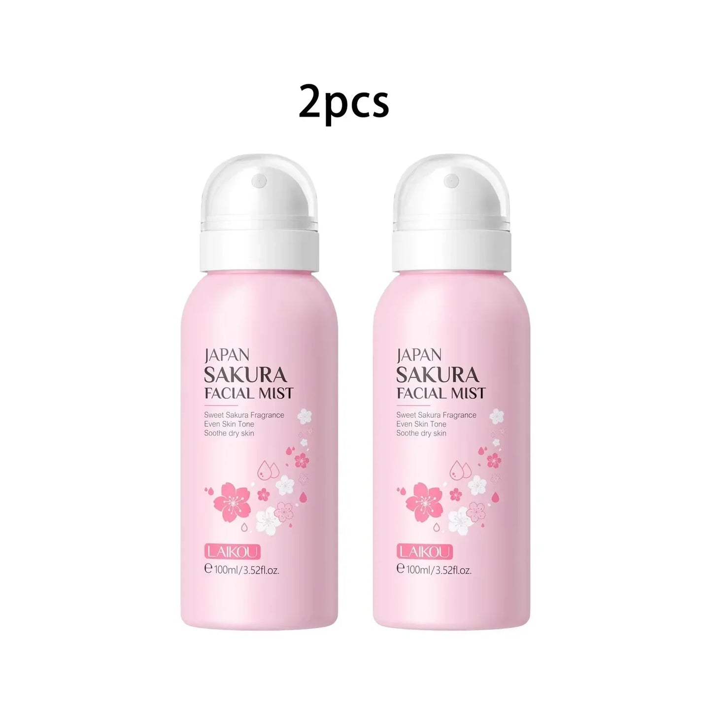 LAIKOU Sakura Brightening Facial Mist & Toner 100ml Peaceful Pleasures Health and Wellness 2PCS
