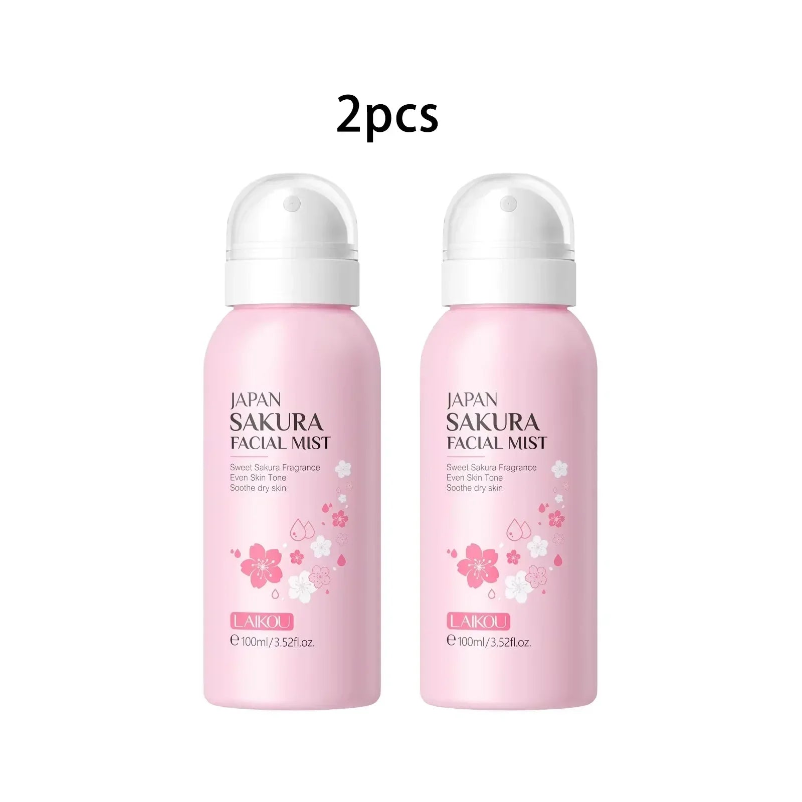 LAIKOU Sakura Brightening Facial Mist & Toner 100ml Peaceful Pleasures Health and Wellness 2PCS