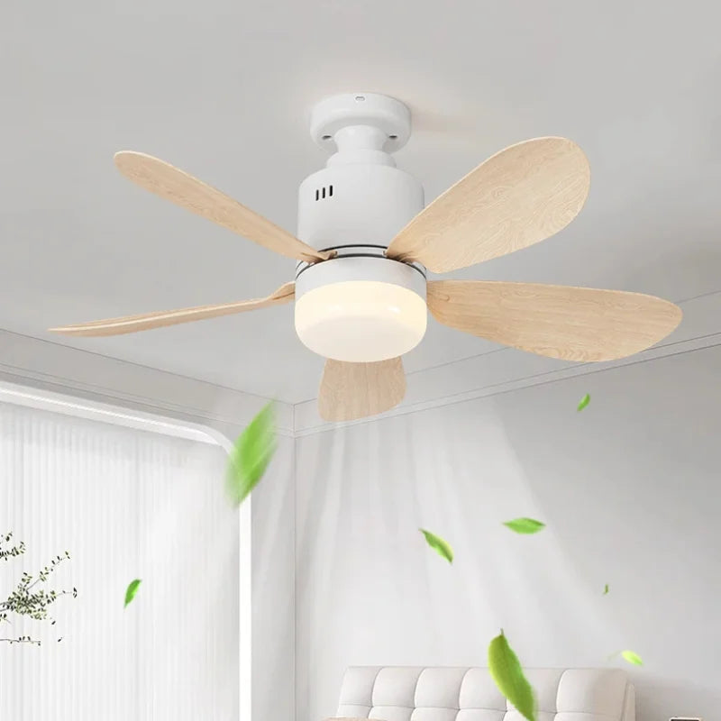 Wood Grain LED Ceiling Fan Light with Remote – RTONTR Modern
