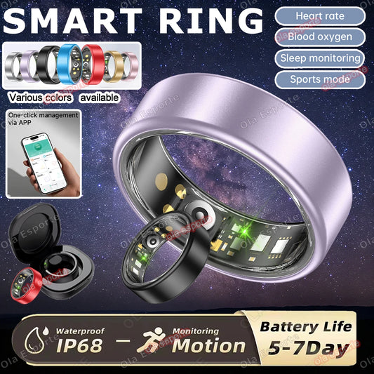 Smart Ring – Heart Rate, SpO₂ & Sleep Tracker | IP68 Waterproof Smart Ring Tracker Peaceful Pleasures Health and Wellness