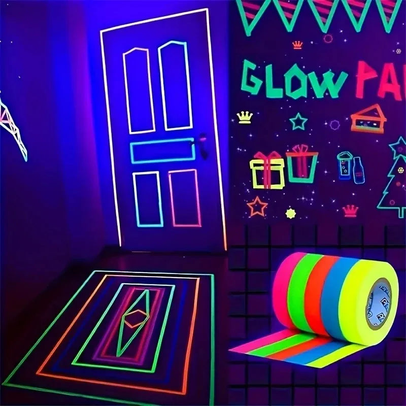 6-Color Fluorescent Tape Set – Crafts, Party & Classroom