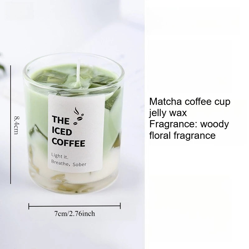 Jelly Wax Coffee Cup Aromatherapy Bedroom Smoke Free Candles Romantic Atmosphere Fragrance Peaceful Pleasures Health and Wellness Matcha - Large