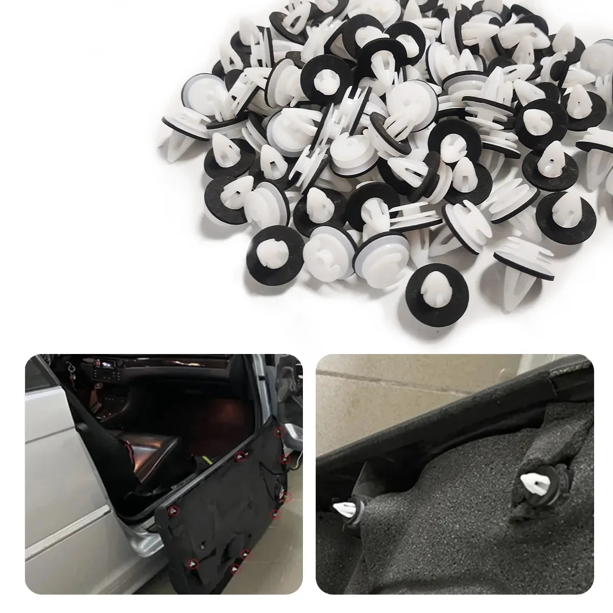 20 50 Door Panel Clips Automotive Fasteners Rivets Sealing Rings