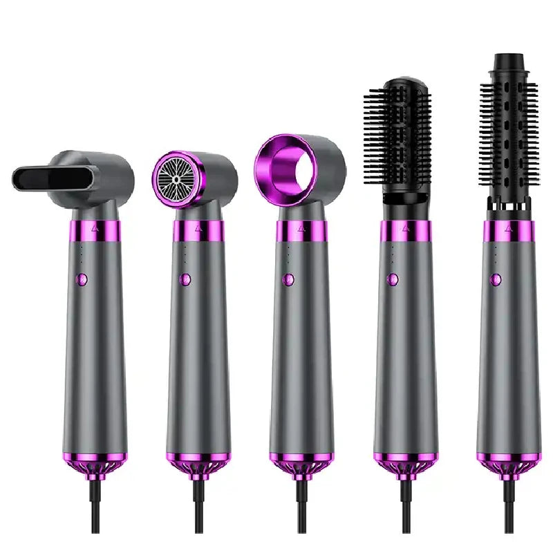 5 In 1 Hair Dryer Electric Hot Air Brush Multifunctional Hair Straightener Curler Blow Dryer Styling Set Peaceful Pleasures Health and Wellness