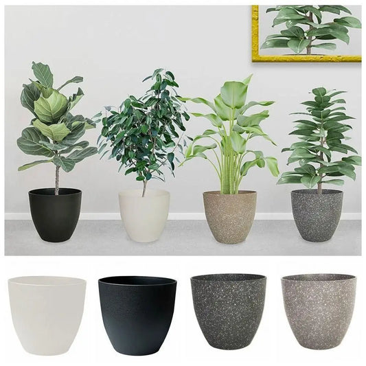 Creative Plastic Bonsai Flowerpot Large-capacity Frosted Balcony Plant Pot Imitation Stone Succulent Flowerpot for Home Peaceful Pleasures Health and Wellness