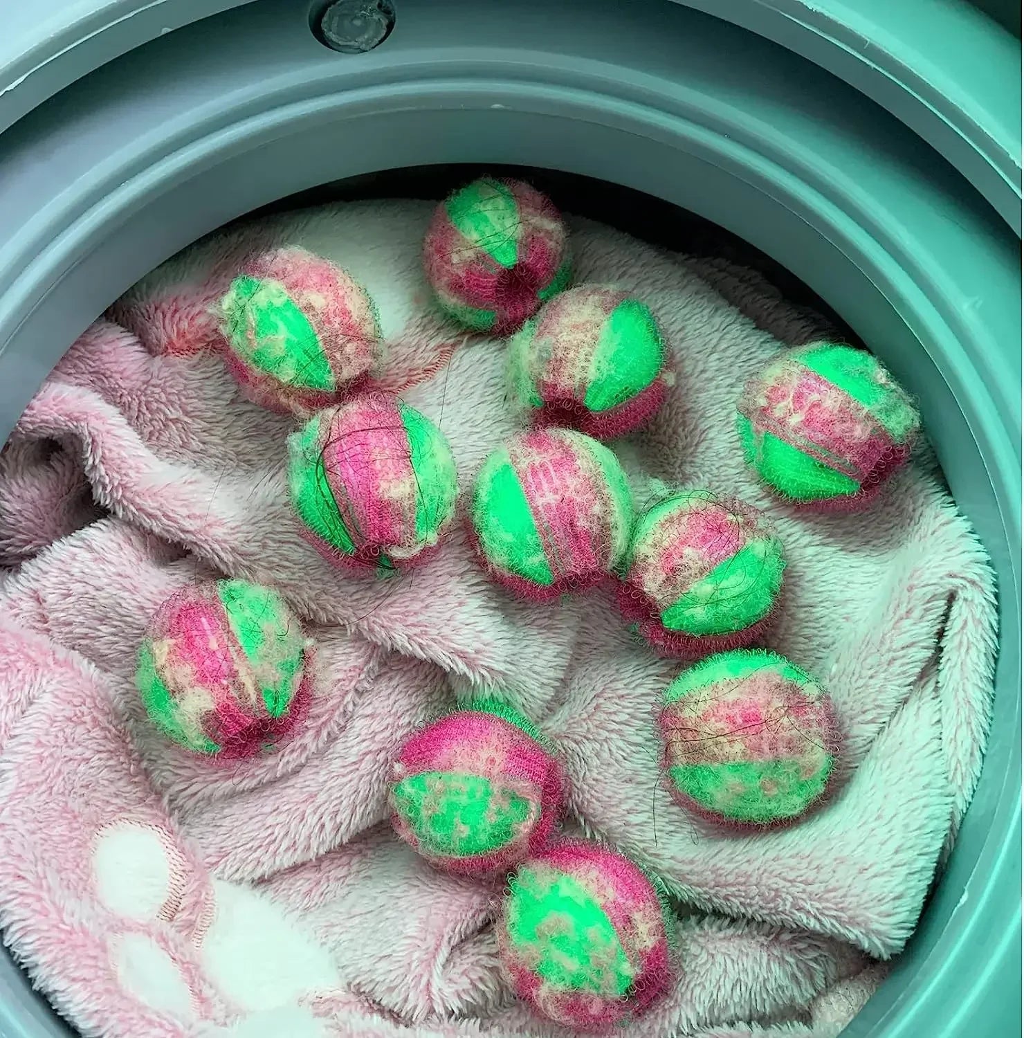 12/6 Piece Set Washing Machine Hair Filter Floating Lint Remover Catcher Reusable Laundry Ball Dirt Collection Cleaning Ball Peaceful Pleasures Health and Wellness