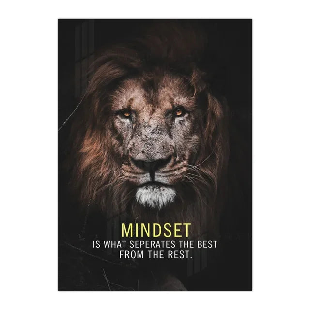 Nordic Lion Tiger Motivational Canvas Wall Art Poster Print Canvas Wall Art Peaceful Pleasures Health and Wellness
