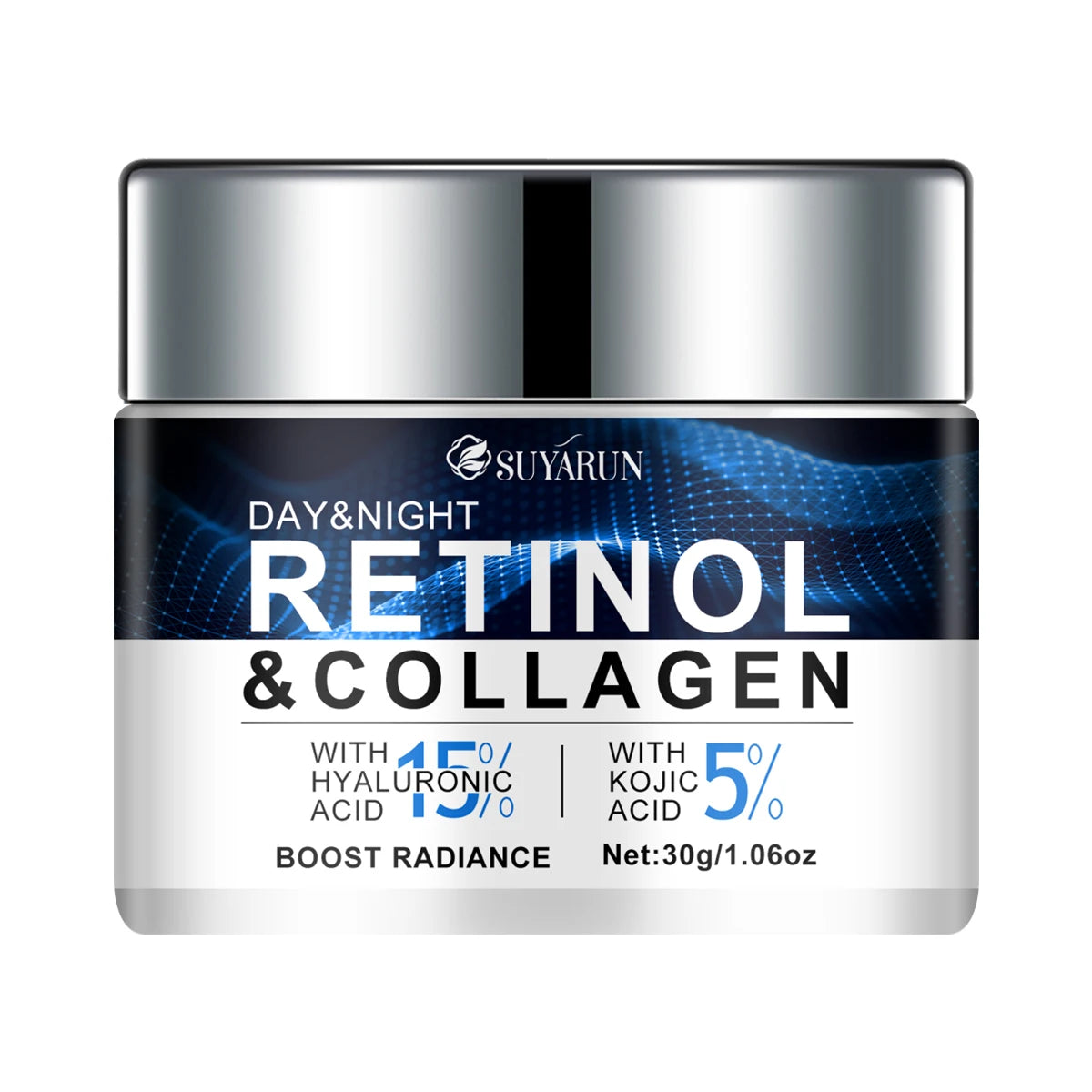 15% hyaluronic acid and 5% kojic acid moisturizer, rich in glycerin and retinol, tender, brighten, firm and improve rough skin Peaceful Pleasures Health and Wellness 30g