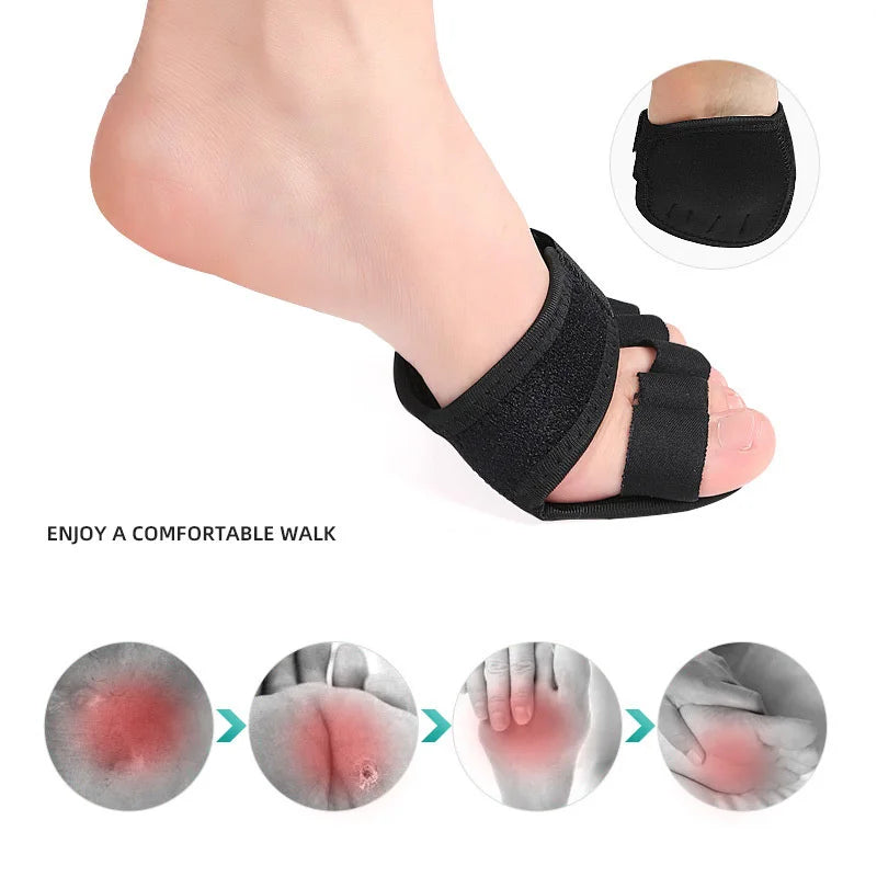 1 Pair Adjustable 5 Finger Half Palm Forefoot Cushion Thumb Toe Eversion Overlapping Hammer Shaped Toe Splitter Foot Care Tools Peaceful Pleasures Health and Wellness