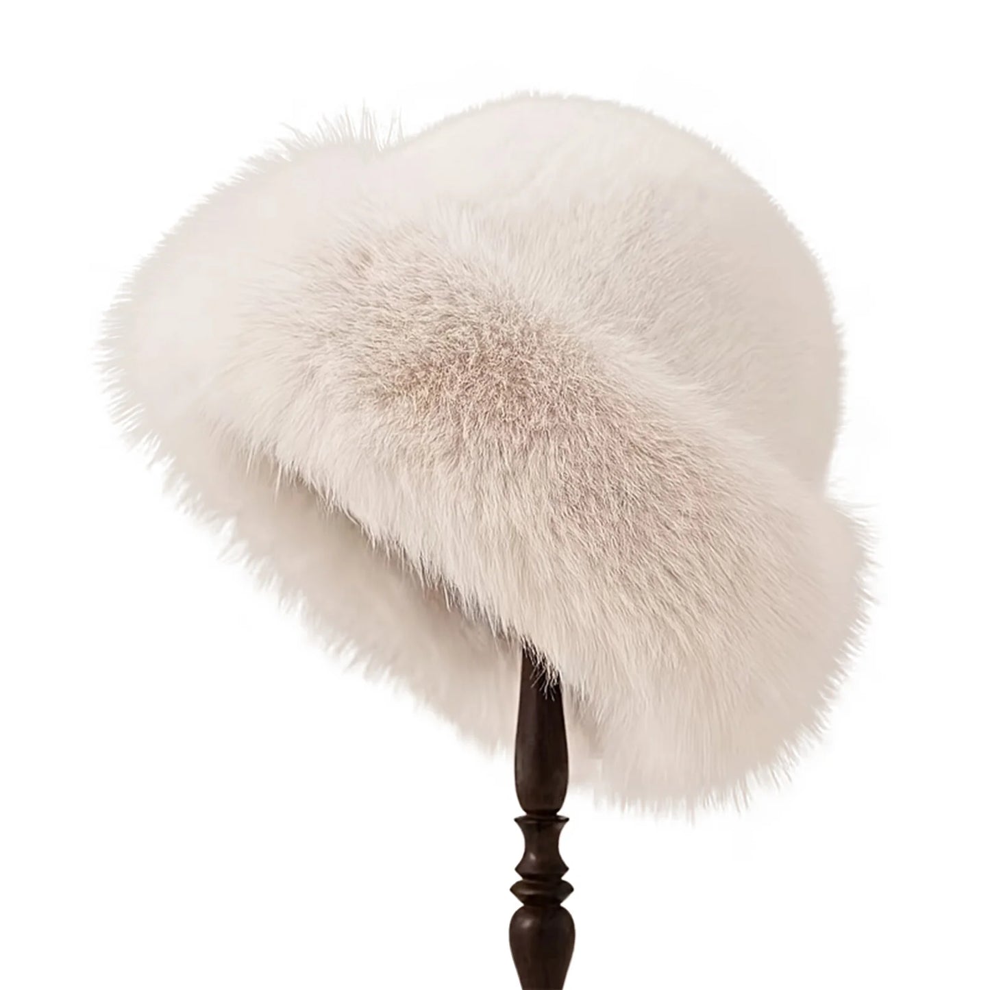 Thicken Plush Warm Fur Hat Fluffy Beanie Warm Thick Hat Mongolian Caps for Casual Trips Sports Skiing Peaceful Pleasures Health and Wellness Milk tea