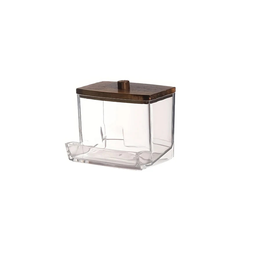 Cotton Swab, Ball & Pad Holder – Clear Apothecary Jar Bathroom Storage Organizer (1 or 3 Pack)