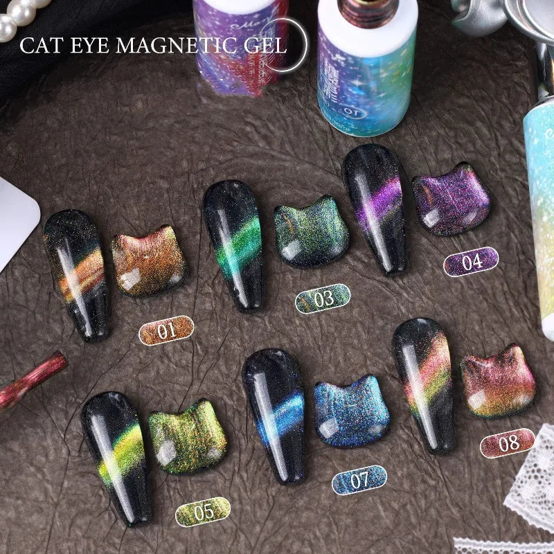 Dual-Color Rainbow Cat Eye Magnetic Gel Polish 10ml