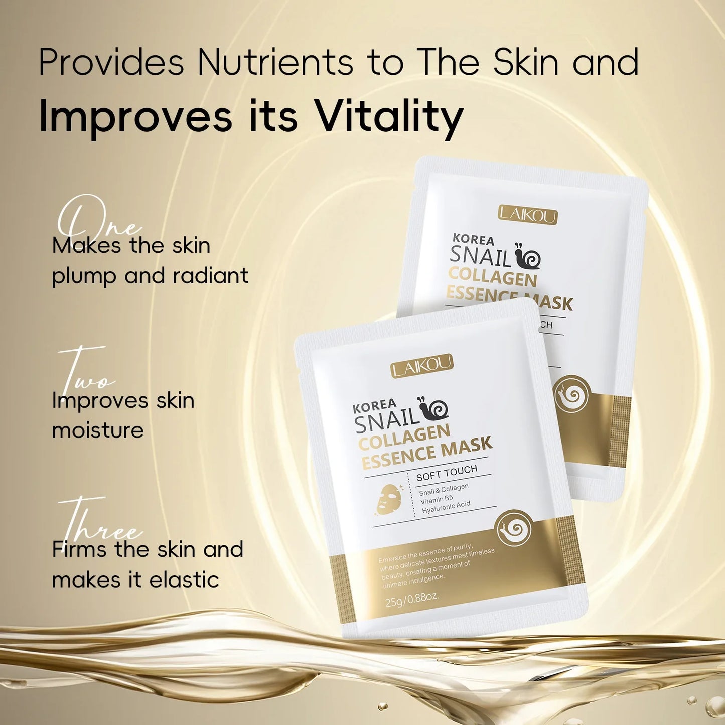 LAIKOU Snail Mucin Sheet Mask – Anti-Aging, Pores & Hydration