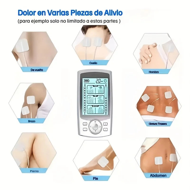 Portable TENS EMS Muscle Stimulator - 36 Modes Dual Channel Rechargeable, 10 Gel Electrodes for Home Office Travel, Pain Relief Peaceful Pleasures Health and Wellness