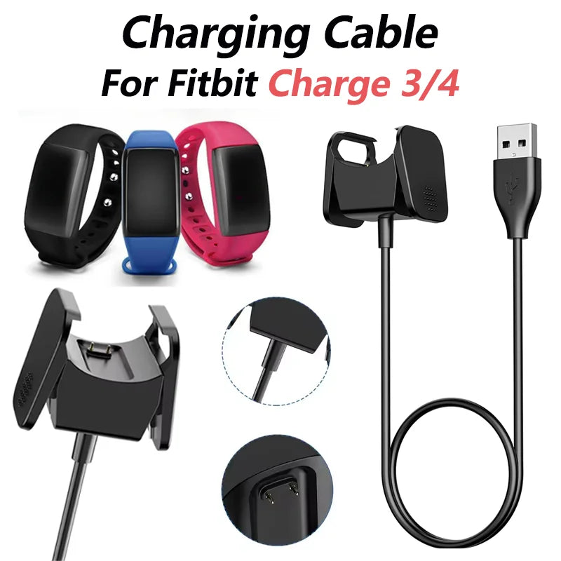 USB Charger Cable for Fitbit Charge 3 & 4 – Dock Adapter Peaceful Pleasures Health and Wellness