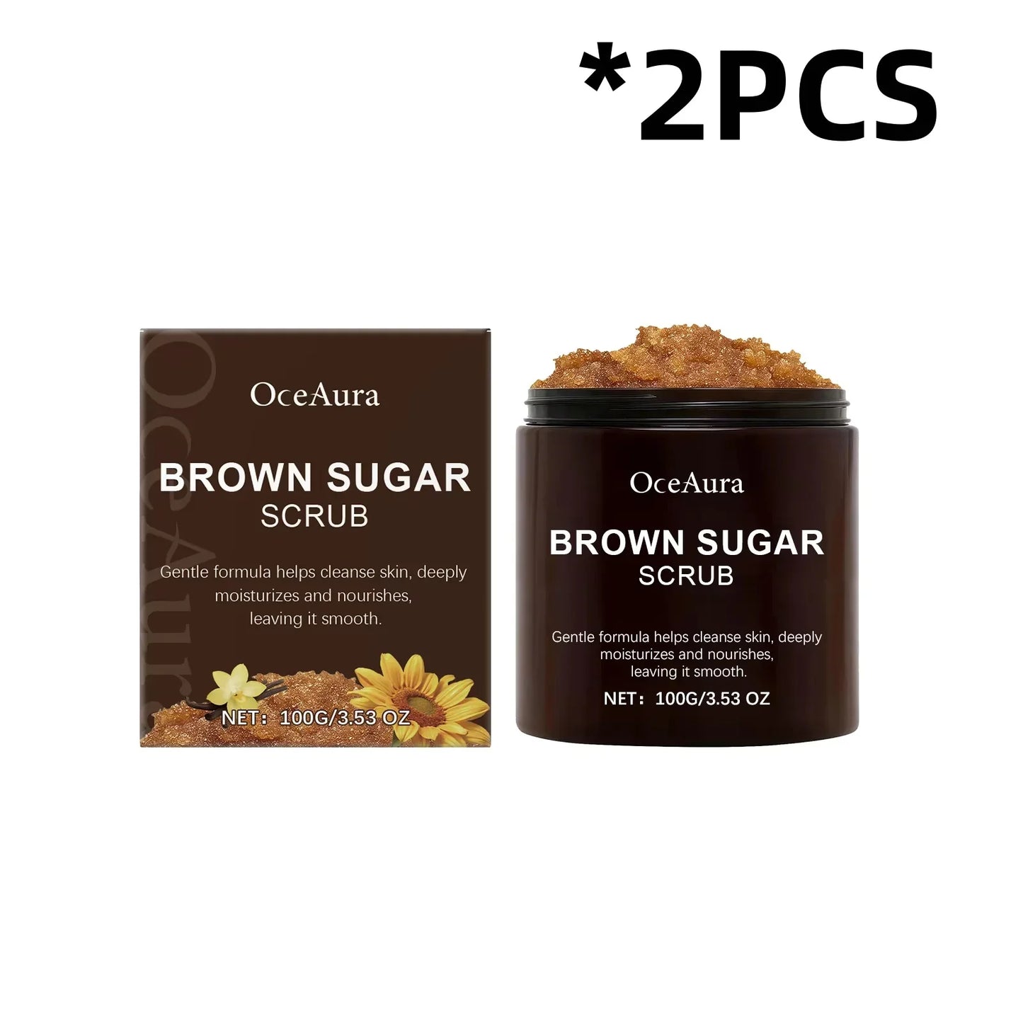 OceAura Brown Sugar Body Scrub – Exfoliate, Brighten & Nourish