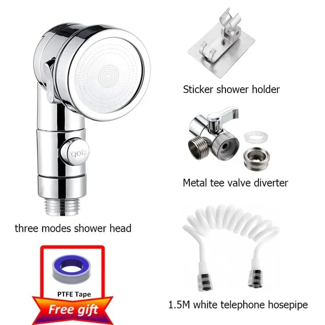 3-Mode Faucet Diverter & Handheld Shower Head Tap Splitter Set