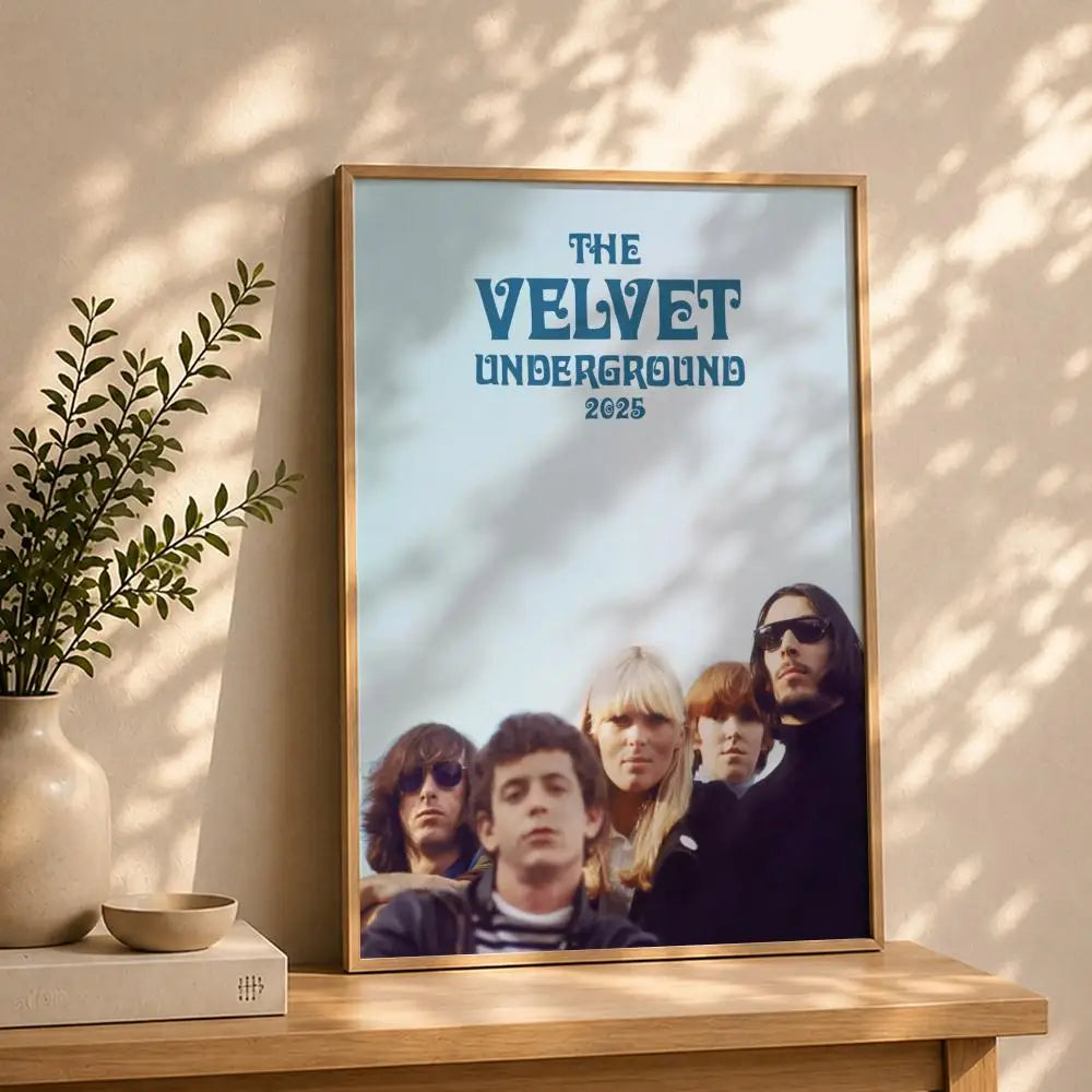 Band T-The Velvet UndergroundS Poster HD Self Adhesive Waterproof Wall Art Ideal for Home Office Dorm Bedroom Great Gift Peaceful Pleasures Health and Wellness White13 50X70cmNoframe
