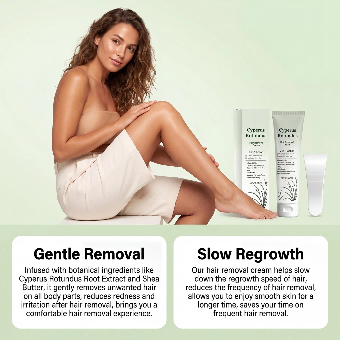 Cyperus Rotundus Hair Removal Cream – Gentle Depilatory 100g