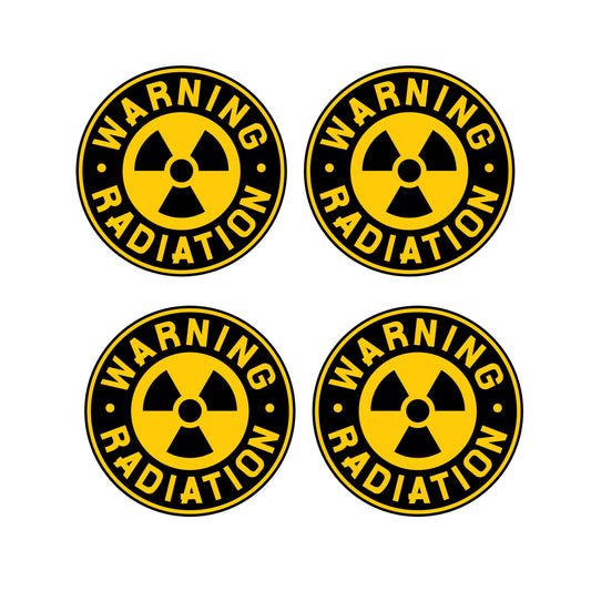 4Packs 4" Warning Radiation Sticker Weatherproof Bumper Vinyl Decal For Car Truck Window Wall Door Peaceful Pleasures Health and Wellness Default Title