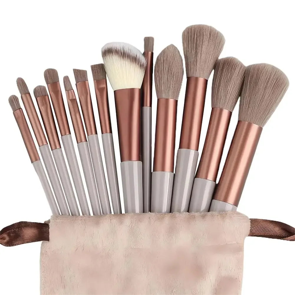 13-Piece Professional Makeup Brush Set with Pouch Makeup Brushes Peaceful Pleasures Health and Wellness 13pcs