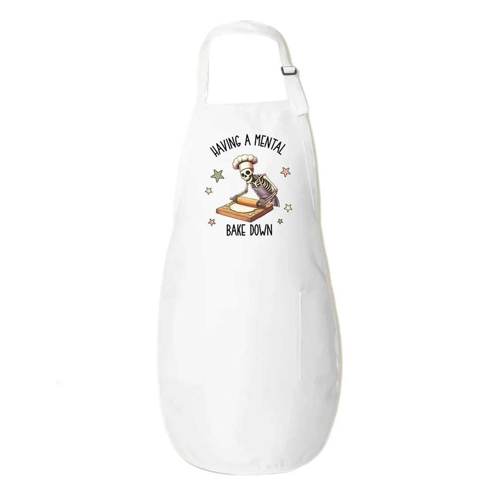 Funny Skeleton Chef Apron – Gothic Halloween Baking Gift Kitchen Apron Peaceful Pleasures Health and Wellness