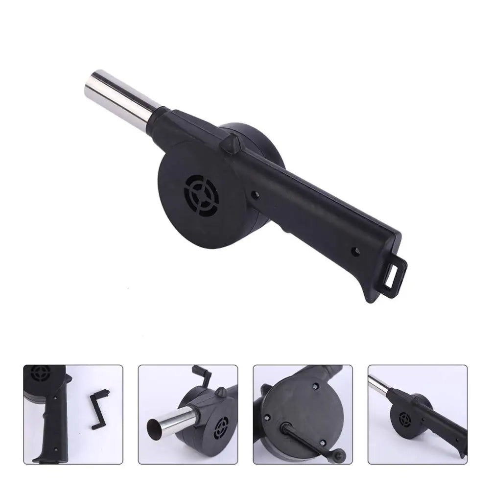Mini Hand-Crank BBQ Air Blower – Portable Fire Bellows Fan