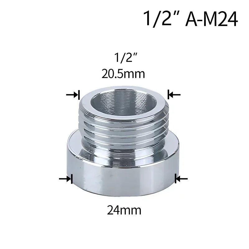 Brass Faucet Thread Adapter 1/2" to M16–M32 Tap Coupler