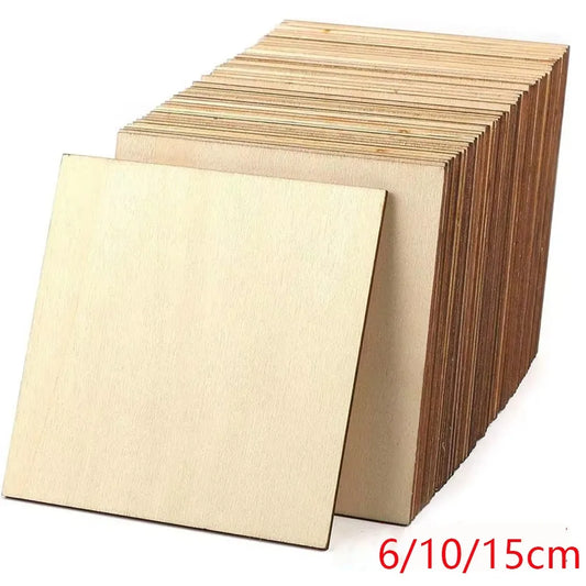 10pcs Blank Wood Squares for DIY Crafts, Painting & Carving Blank Wood Craft Sheets Peaceful Pleasures Health and Wellness