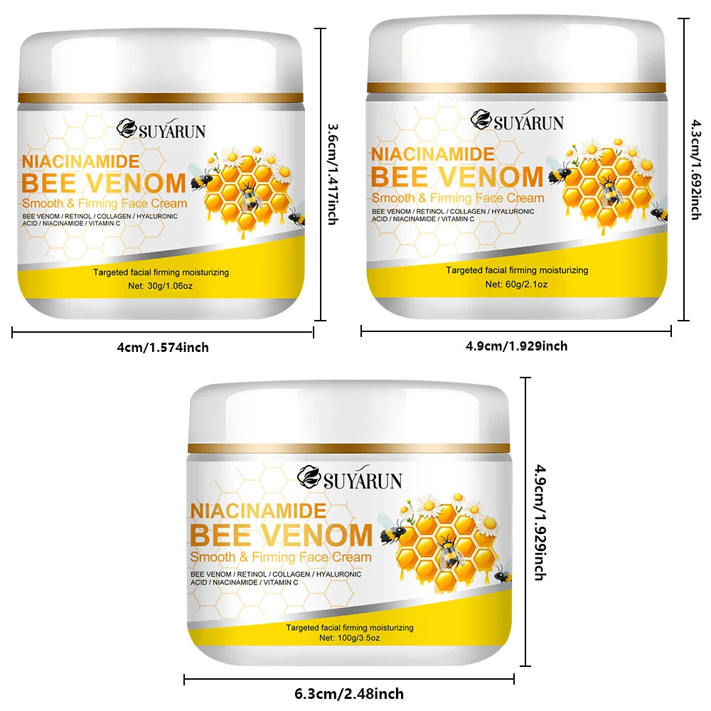 SUYARUN Niacinamide & Bee Venom Face Cream - Anti-Aging Brightening Moisturizer, Tightening Skin Care for Women & Men. Peaceful Pleasures Health and Wellness