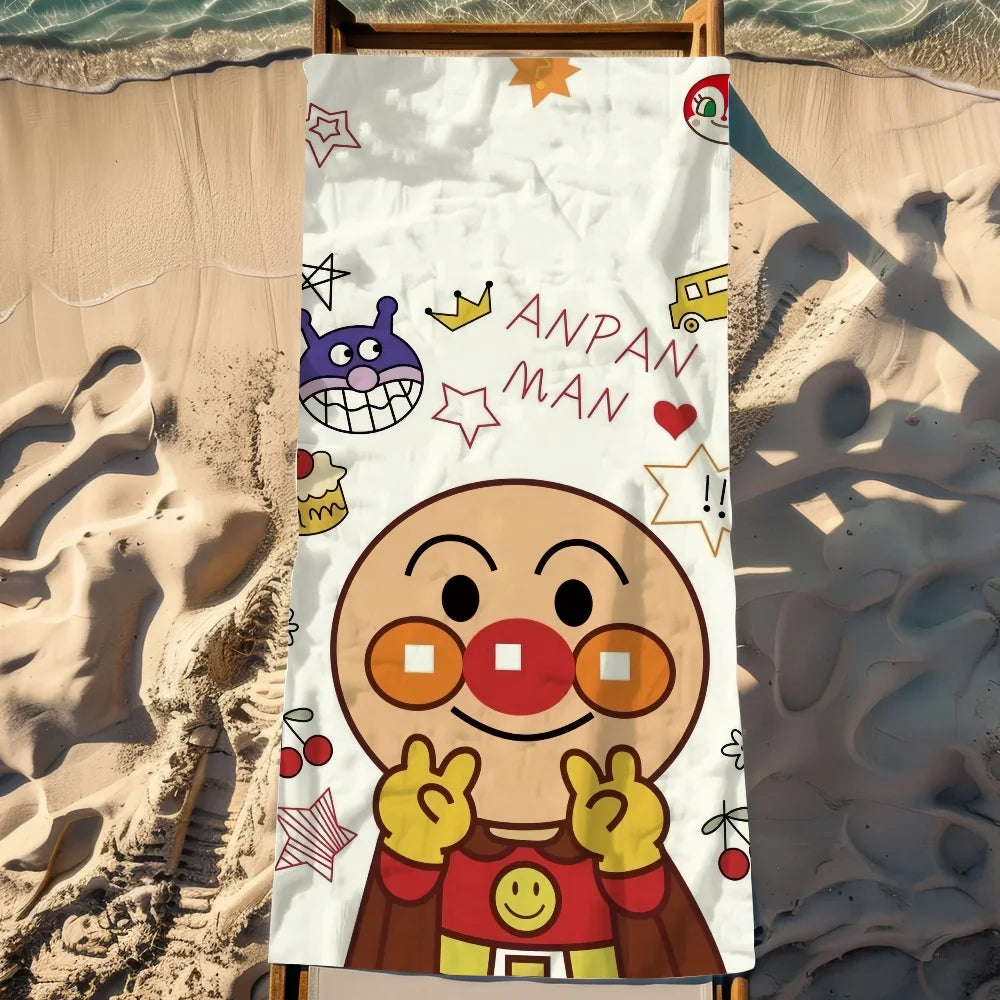 Anpanman Cartoon Quick-Dry Beach Towel | Soft Pool & Travel Quick-Dry Beach Towel Peaceful Pleasures Health and Wellness