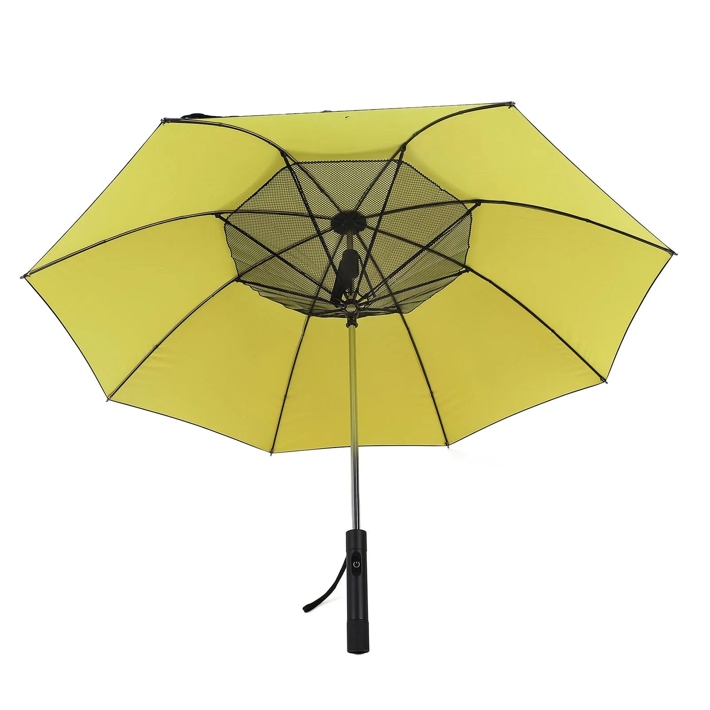 Sun Umbrella Sun Umbrella with Misting Fan Multi Functional Cooling Fan UV Sun Umbrella for Hot Sun Umbrella with Fan Peaceful Pleasures Health and Wellness Yellow