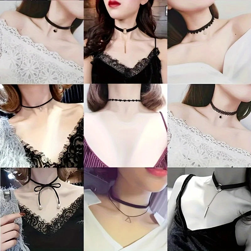 5pcs Gothic Elastic Lace Necklaces – Party & Holiday Gift Peaceful Pleasures Health and Wellness