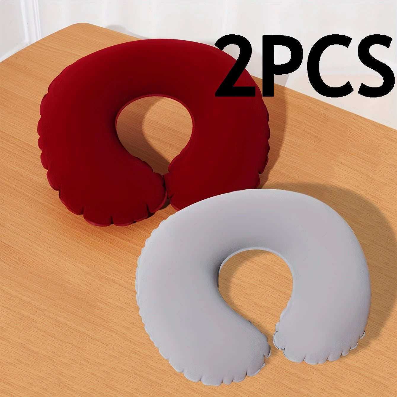 Inflatable U-Shaped Travel Neck Pillow 2 Pack – Foldable