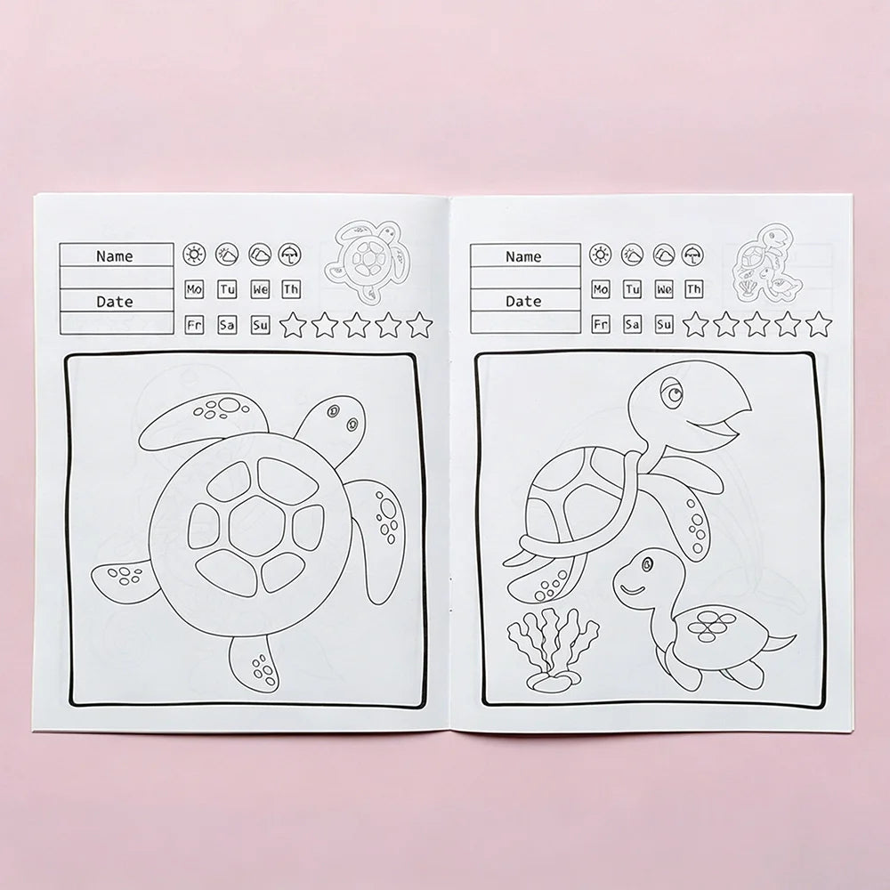 Cartoon Coloring Book Drawing Stickers Stress Relieving Picture Cute