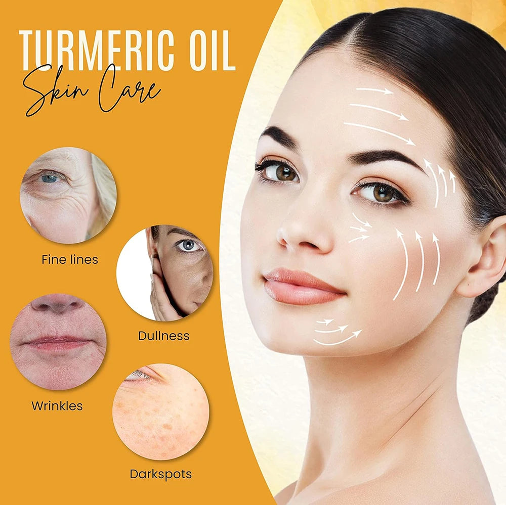 500ml Turmeric Remove Dark Spots Essential Oil for Women Moroccan Ginger Anti Wrinkle Serum Men Whitening Moisturizing Skin Care Peaceful Pleasures Health and Wellness