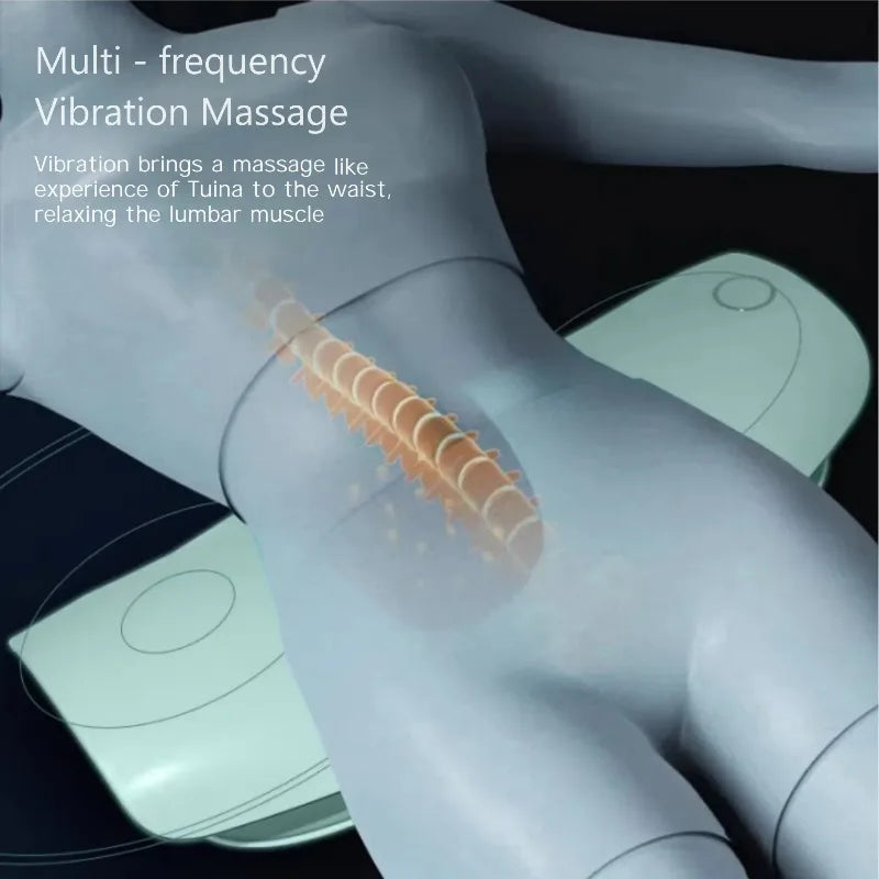 Multifunctional Lumbar Traction Device Waist Massager Waist Spine Support Back Massage Stretcher with Vibration Traction Peaceful Pleasures Health and Wellness
