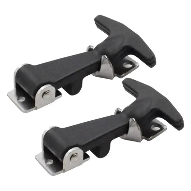 Rubber Hood Catch With Bracket 2pcs Elastic Stainless Steel Rubber Hood Catch Flexible T-shaped Drawer Latch For Coolers Boats Peaceful Pleasures Health and Wellness