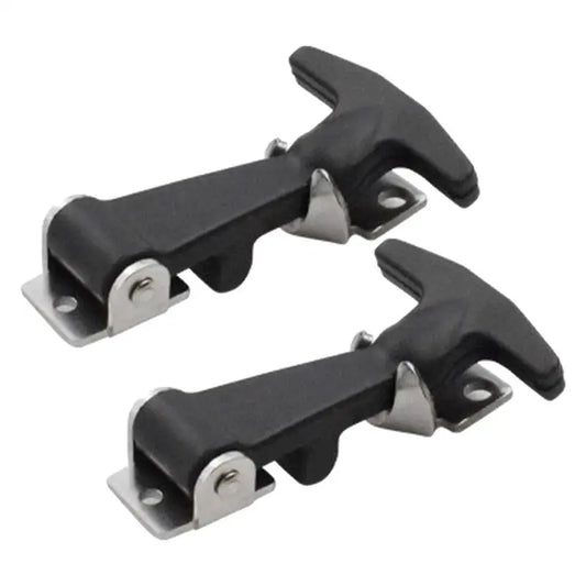 Rubber Hood Catch With Bracket 2pcs Elastic Stainless Steel Rubber Hood Catch Flexible T-shaped Drawer Latch For Coolers Boats Peaceful Pleasures Health and Wellness