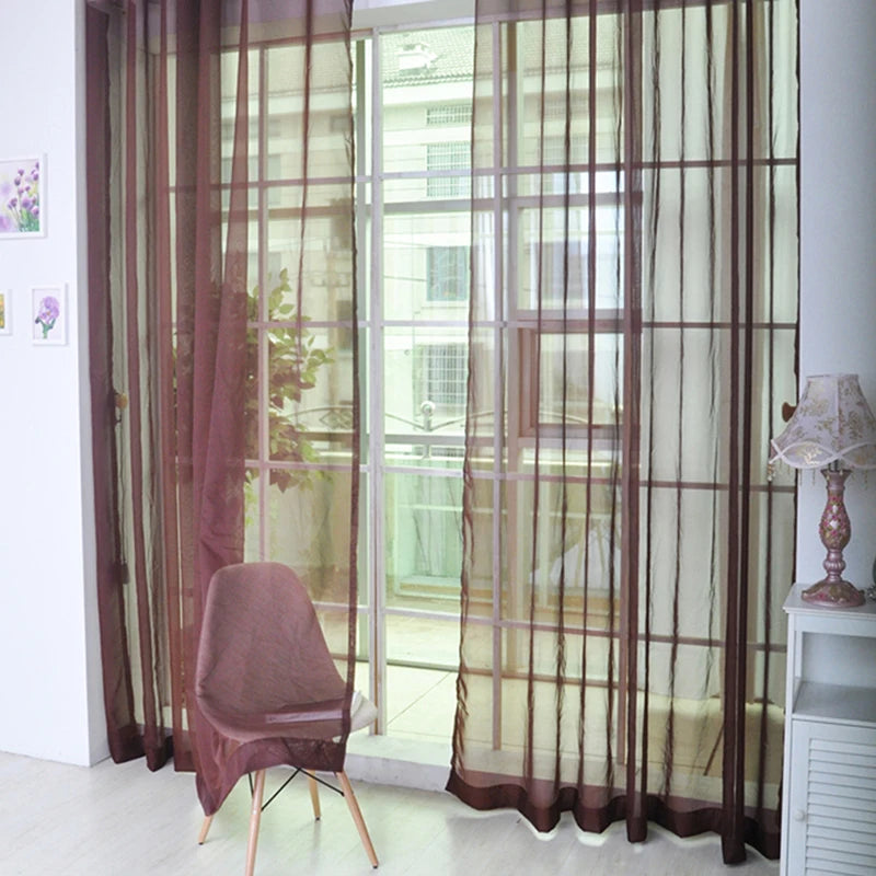 Transparent Window Gauze Solid Color Wedding Glass Gauze Household Products Light Luxury Style Easy To Install Curtains Peaceful Pleasures Health and Wellness Coffee
