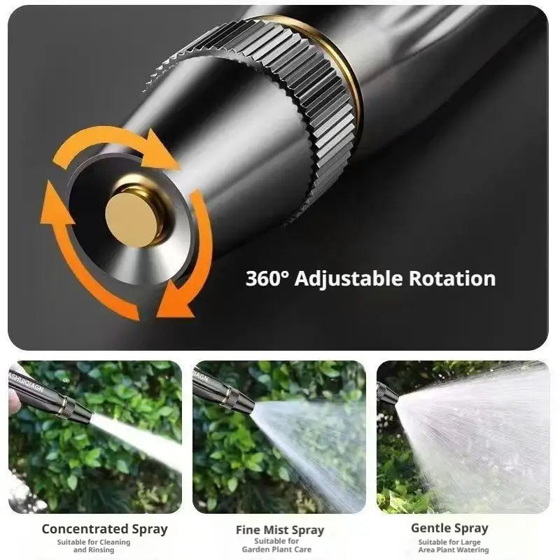 High-Pressure Water Pipe Spray Hose Metal Nozzle For Garden Lawn Wash Adjustable Quick Car Wash Cleaning Flushing Tool Spray Gun Peaceful Pleasures Health and Wellness