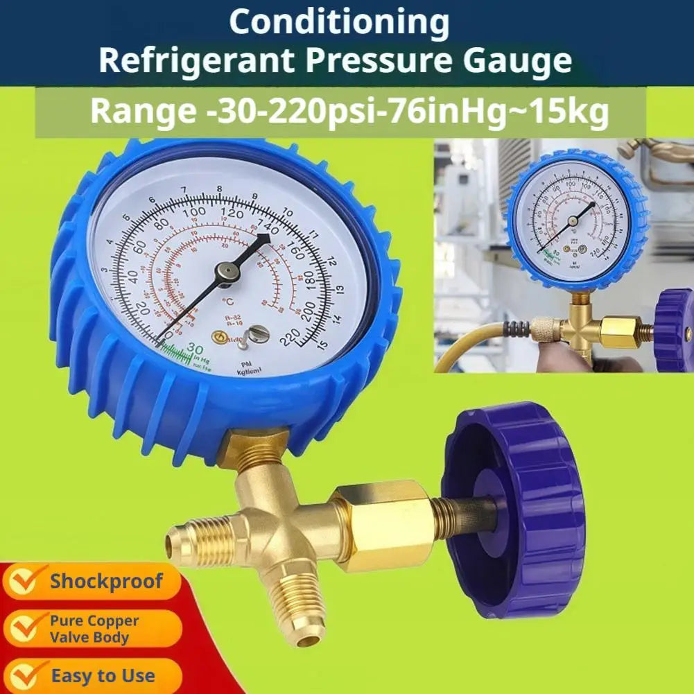 Air conditioner refrigerant pressure gauge service kit for for R22 and R134a with adapter hose with adapter Peaceful Pleasures Health and Wellness