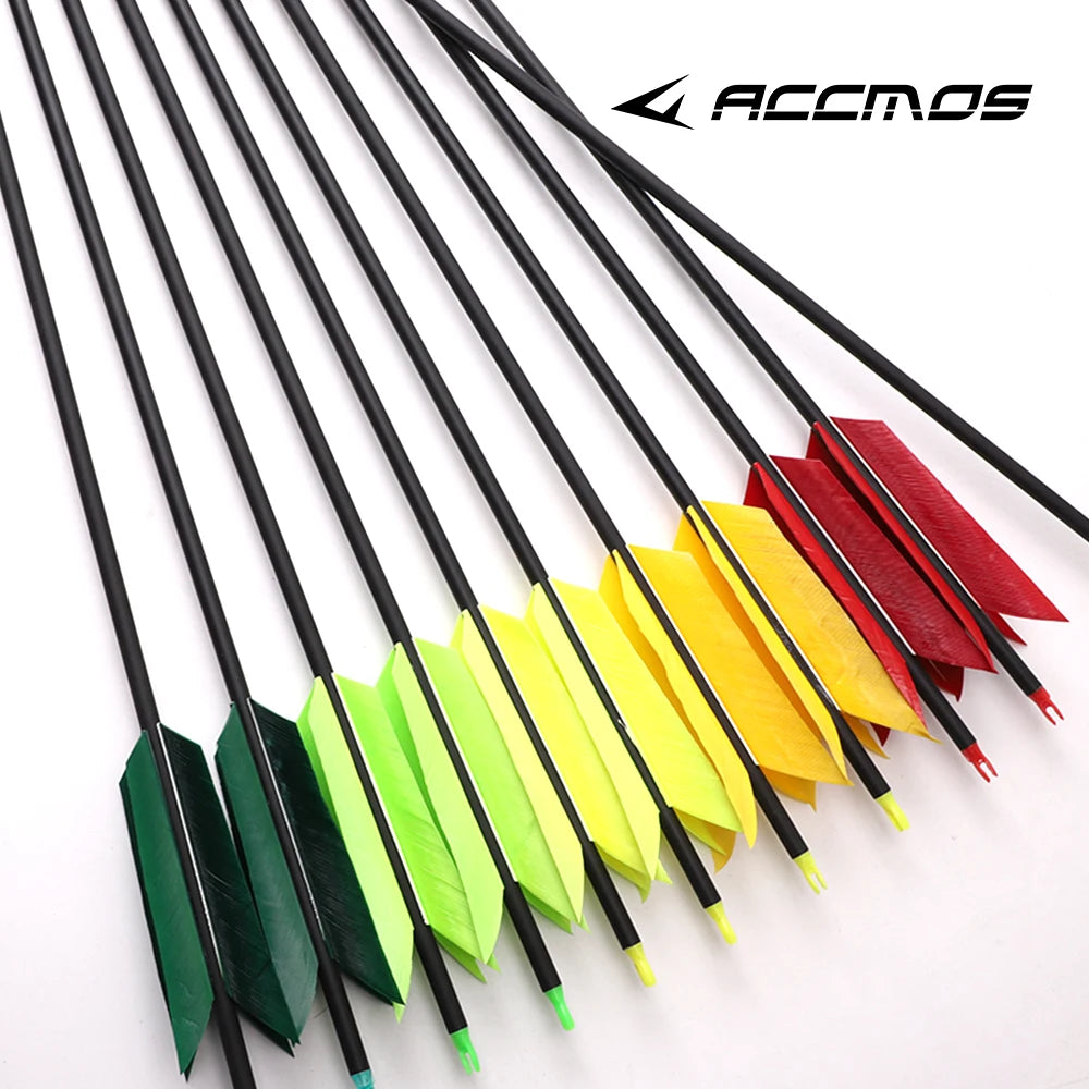 6 Archery Mix Carbon Arrows 4 Turkey Feather Arrow 30 Hunting Target