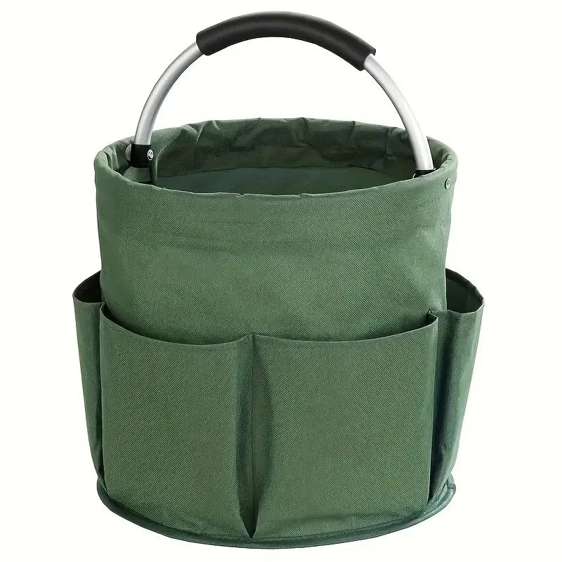 Outdoor Portable Foldable Oxford Cloth Storage Basket Foldable Storage Basket Peaceful Pleasures Health and Wellness army green