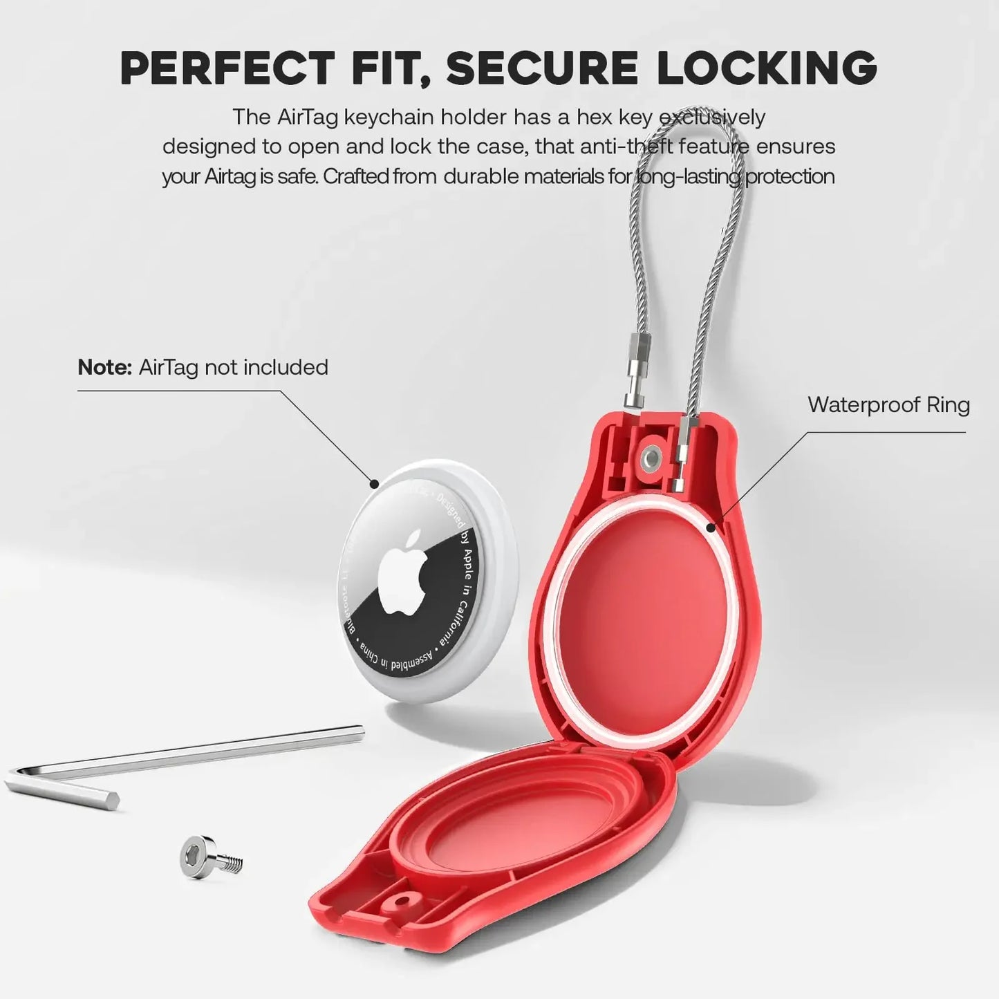 Waterproof Cover for Apple AirTag Keychain Holder with Wire Cable Anti-Lost Tracker Accessories for Luggage Backpack Airtag Case Peaceful Pleasures Health and Wellness